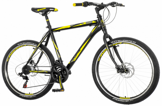 EXPLORER CLASSIC DISC BIKE CRNO ZUTO SIVI 2018