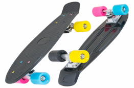 SKATEBOARD PENNY PW-506 CRNI SA TOČKIĆIMA U VIŠE BOJA
